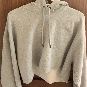 cropped grey champion hoodie